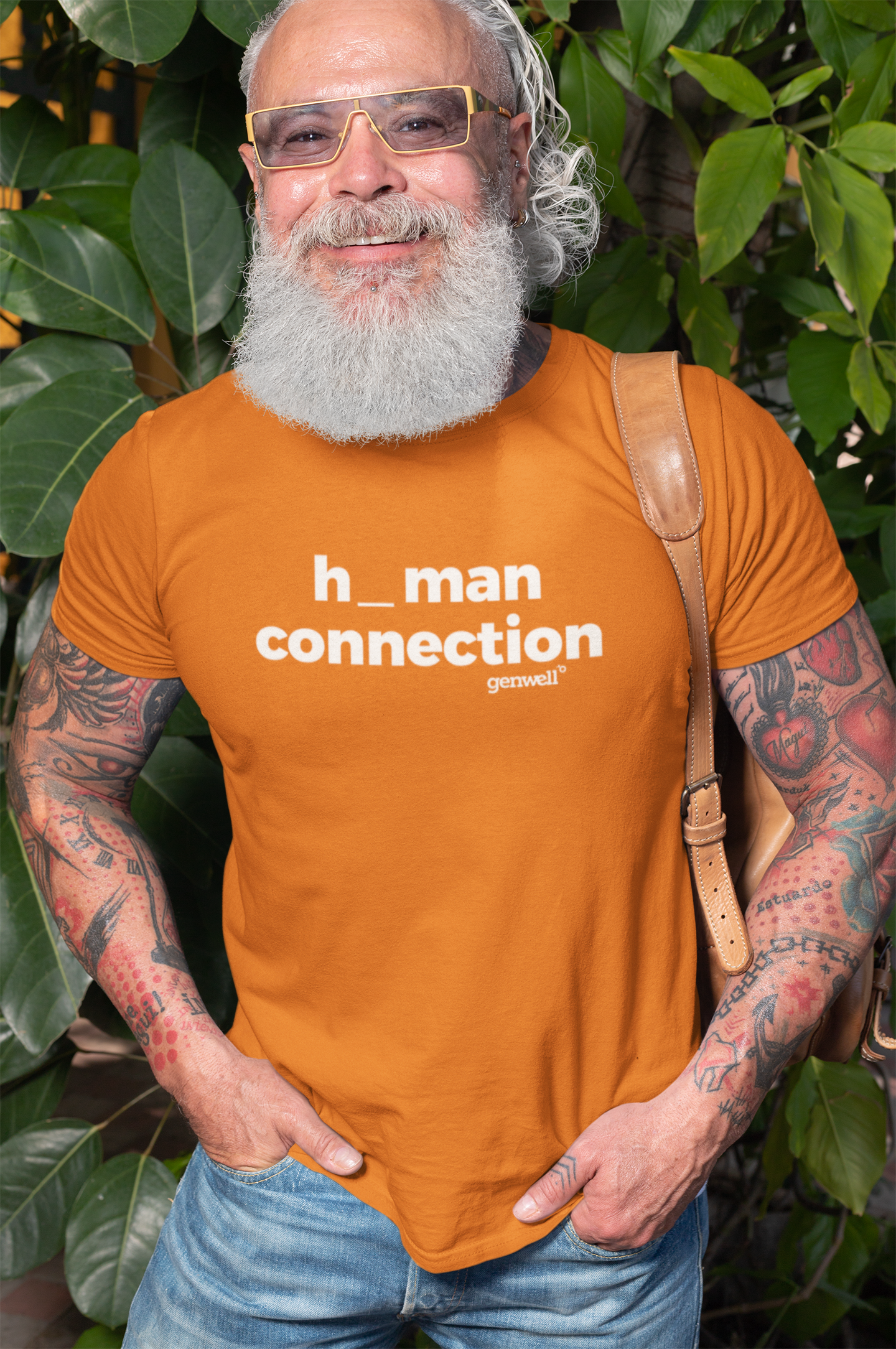 H_man Connection Orange Short Sleeve Tee - Image 4